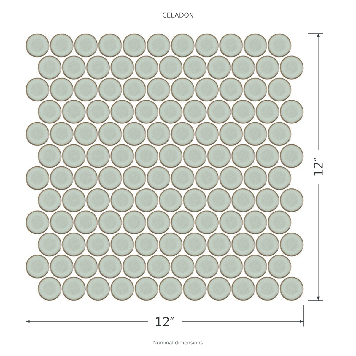 Stream | 1.25" Porcelain Penny Round Mosaic Tile