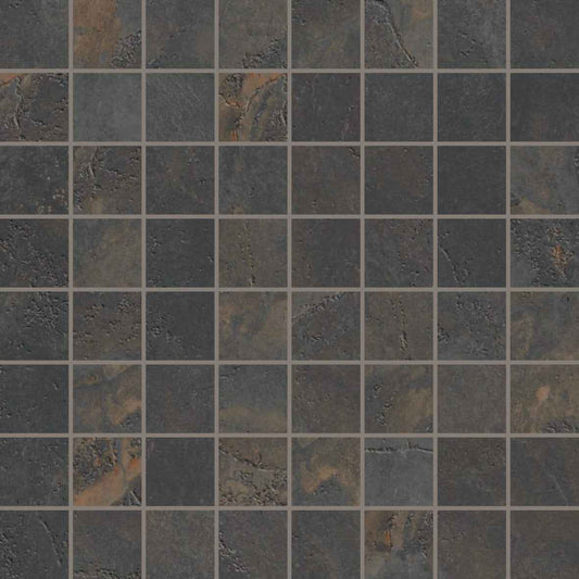 SS-G3BG08MO | Bergen 1"x1" Mosaic (Anthracite) - SAMPLE