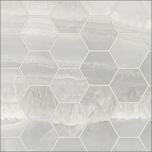 Italian Onyx | 3" Hexagon Porcelain Mosaic Wall & Floor Tile