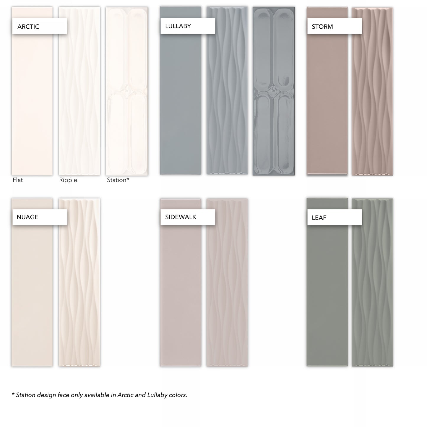 Kreative Studio | 4"x16" Porcelain Ripple Deco Wall Tile