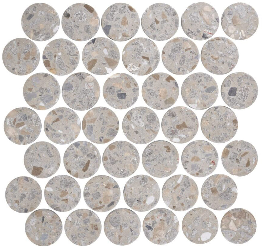 Terrazzo Living | 2" Penny Terrazzo Mosaic Floor & Wall Tile