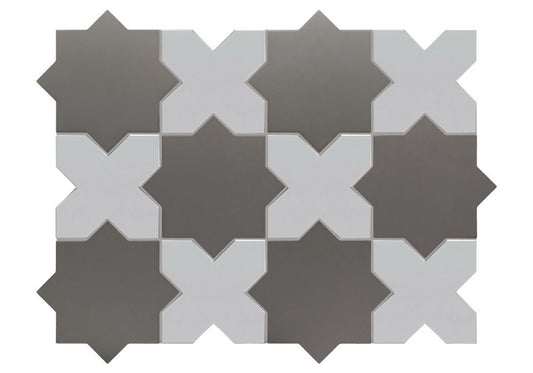 Porto Checker | Porcelain Star+Cross Floor & Wall Tile