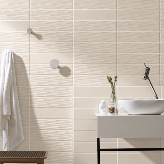 Kreative Studio | 4"x16" Porcelain "Ripple" Deco Wall Tile