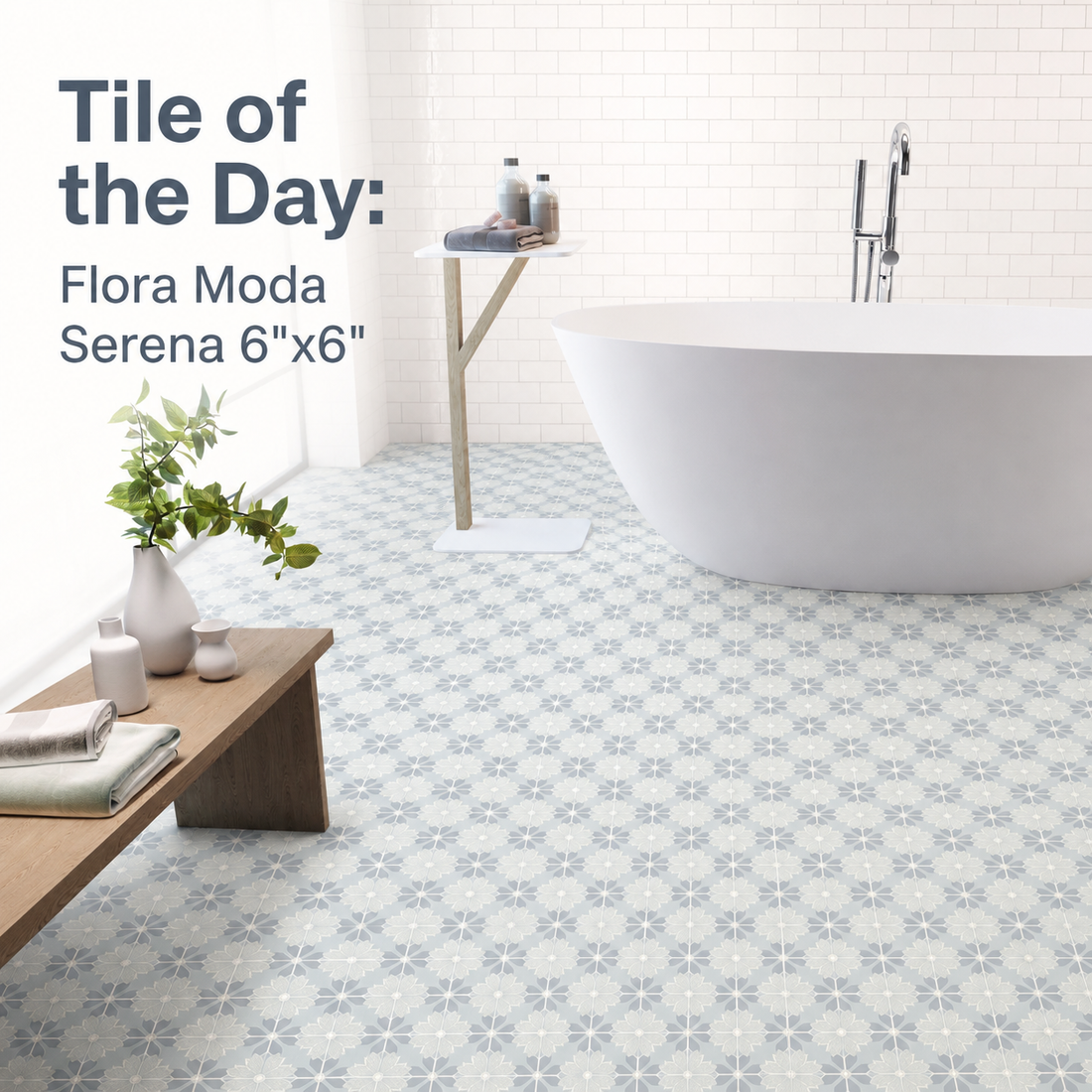 Tile of the Day: Flora Moda 6" x 6" Serena