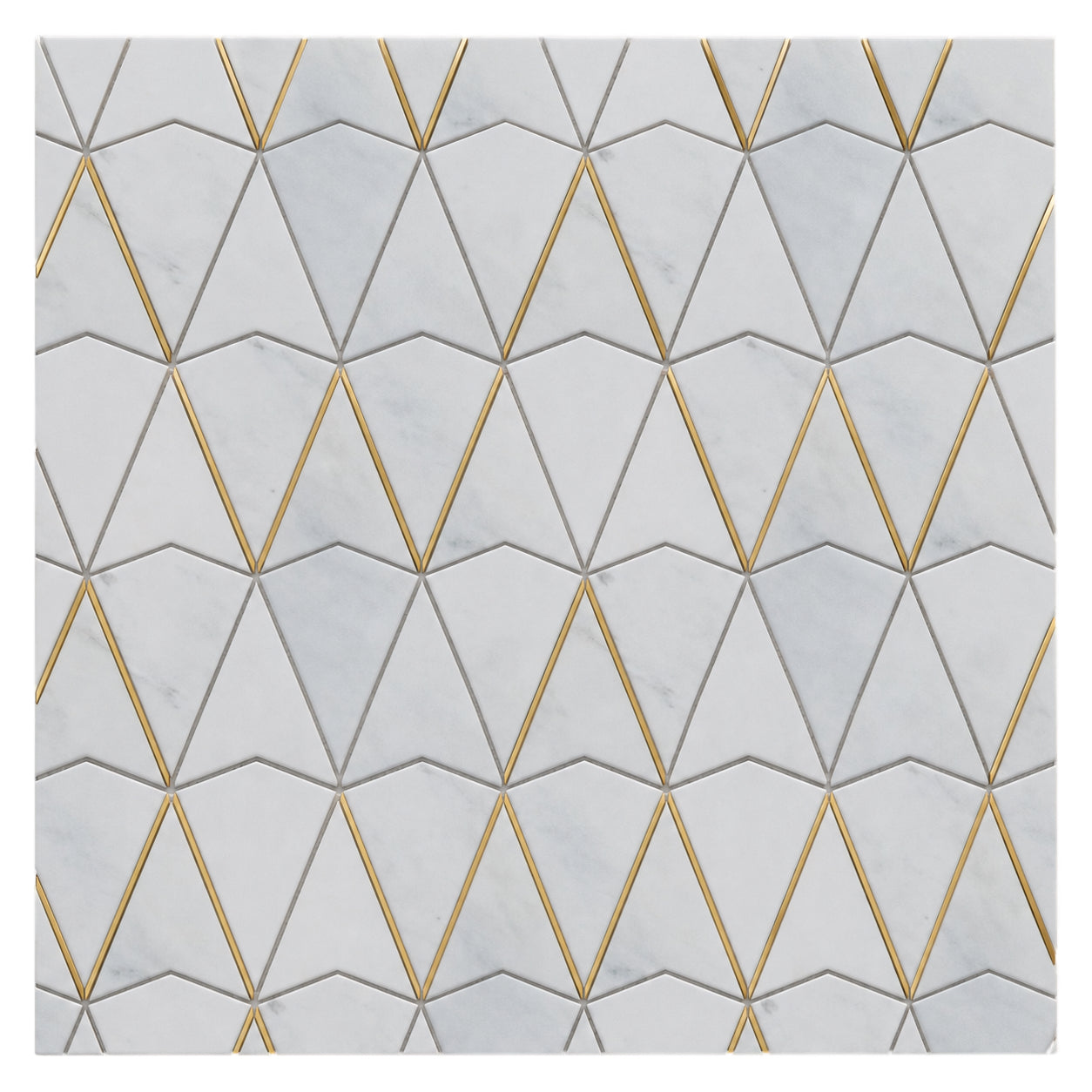 Gold + Marmo | 12"x12" Verona Marble & Brass Mosaic Tile