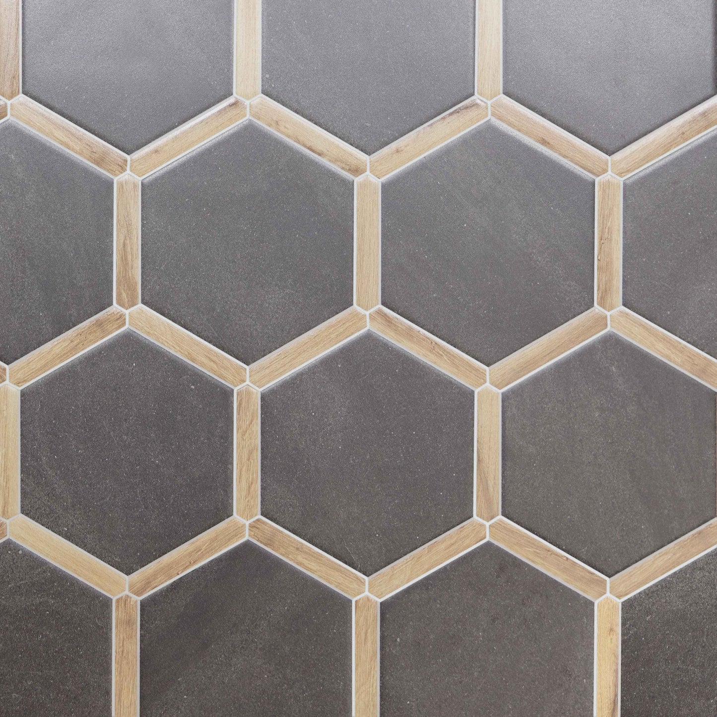 Villa Antica | Grafito Pino 9"x10" Porcelain Hexagon Wall & Floor Tile
