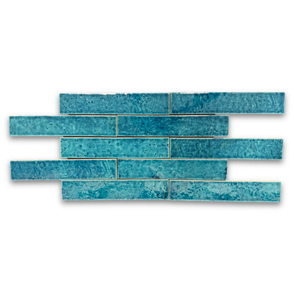 Meora | 2.5"x13" Ceramic Handmade Look Crackle Wall Tile