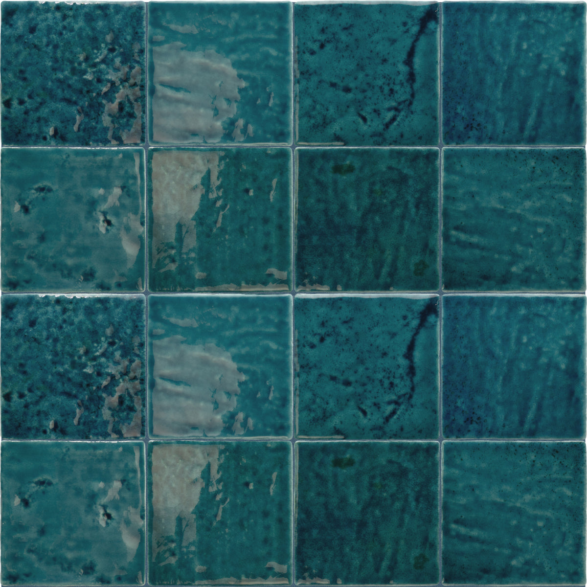 Meora | 4"x4" Ceramic Handmade Look Crackle Wall Tile