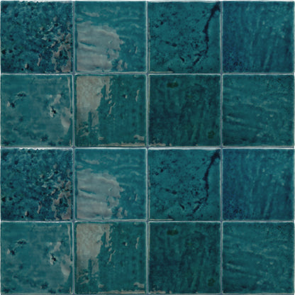 Meora | 4"x4" Ceramic Handmade Look Crackle Wall Tile