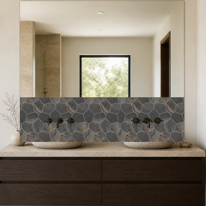 Bergen | 12"x12" Porcelain Leaves Mosaic Tile
