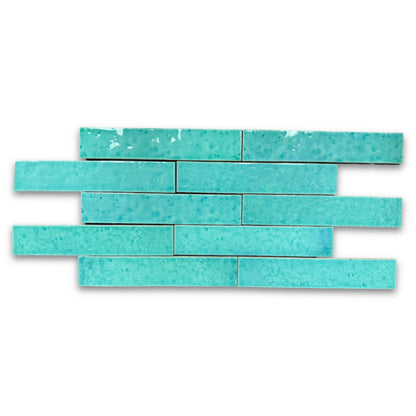 Meora | 2.5"x13" Ceramic Handmade Look Crackle Wall Tile