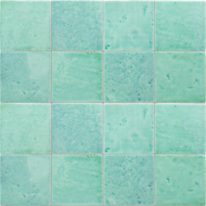 Meora | 4"x4" Ceramic Handmade Look Crackle Wall Tile