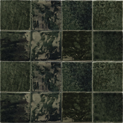 Meora | 4"x4" Ceramic Handmade Look Crackle Wall Tile