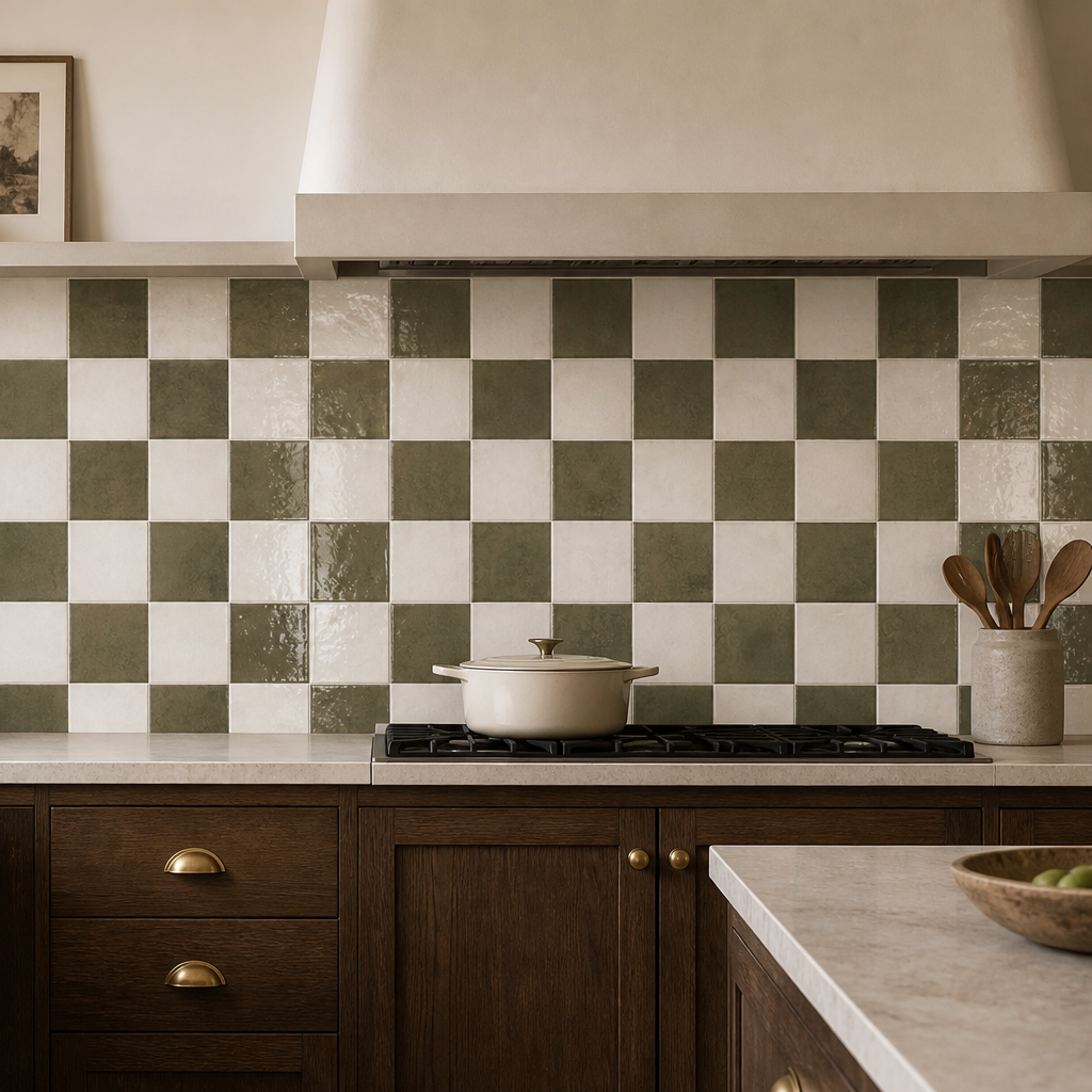 Bohemian Checker | 4"x4" Porcelain Checkerboard Wall Tile