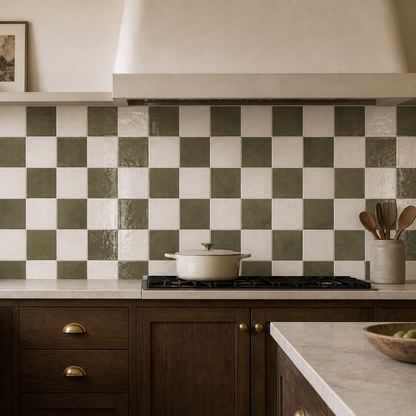 Bohemian Checker | 4"x4" Porcelain Checkerboard Wall Tile