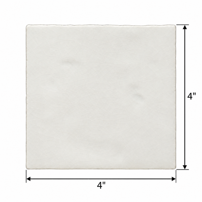 Meora | 4"x4" Ceramic Handmade Look Crackle Wall Tile