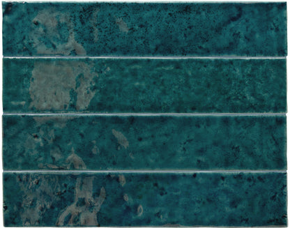 Meora | 2.5"x13" Ceramic Handmade Look Crackle Wall Tile