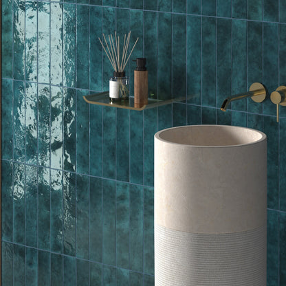 Meora | 2.5"x13" Ceramic Handmade Look Crackle Wall Tile