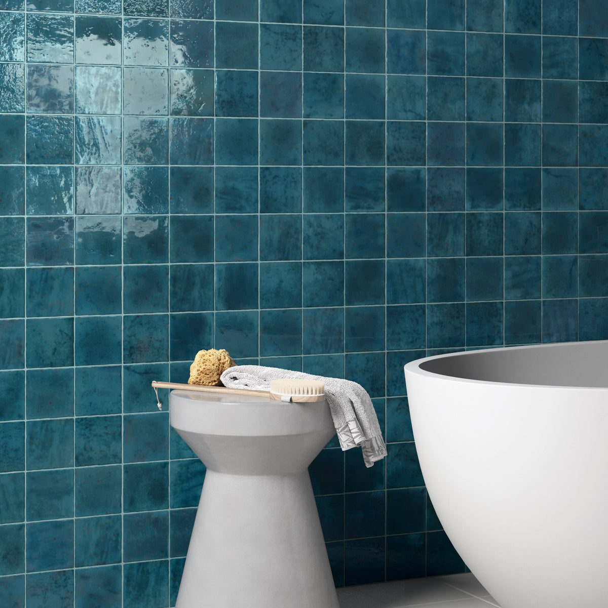 Meora | 4"x4" Ceramic Handmade Look Crackle Wall Tile