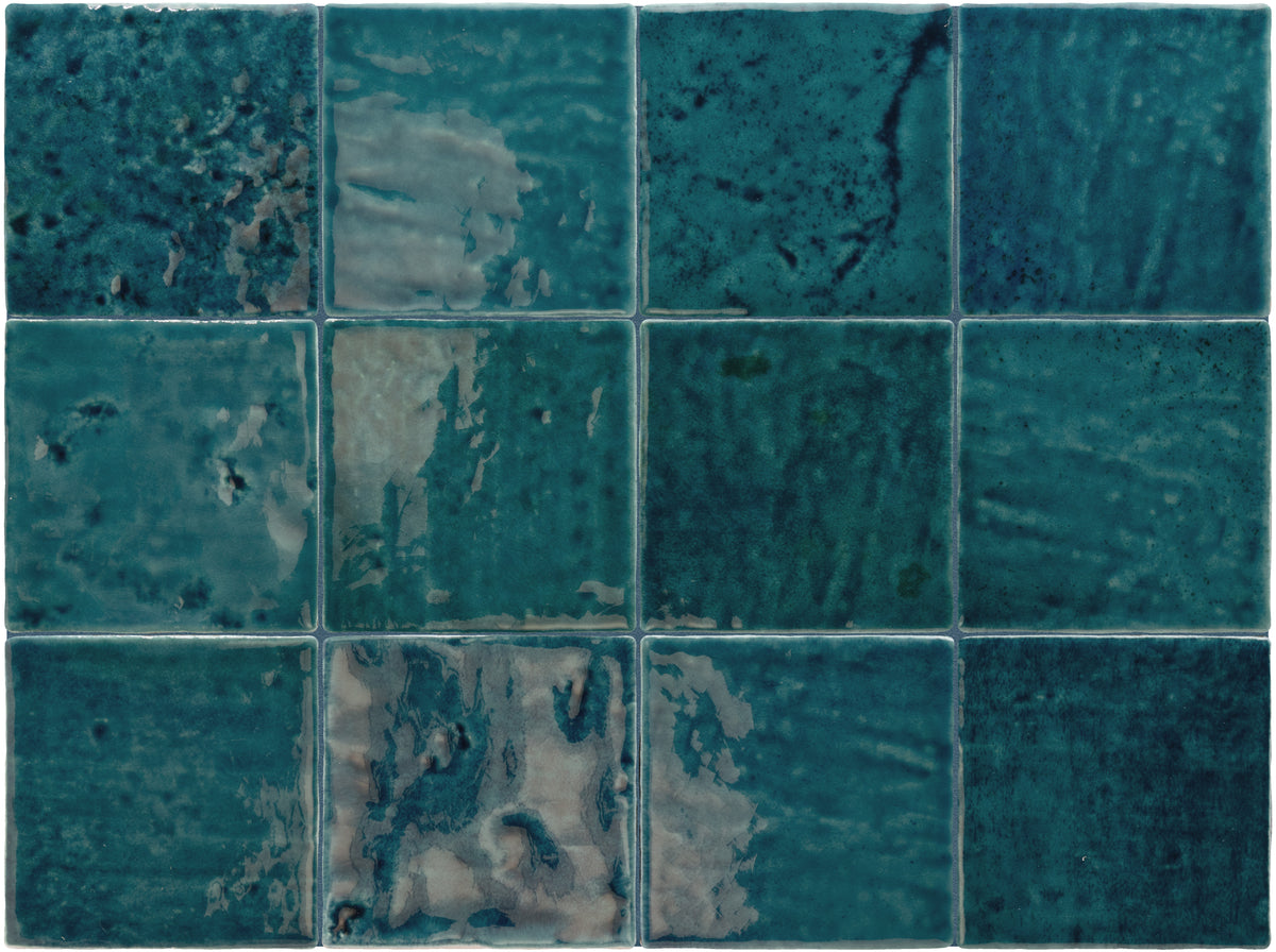 Meora | 4"x4" Ceramic Handmade Look Crackle Wall Tile