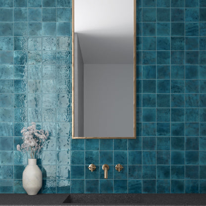 Meora | 4"x4" Ceramic Handmade Look Crackle Wall Tile