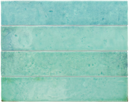 Meora | 2.5"x13" Ceramic Handmade Look Crackle Wall Tile
