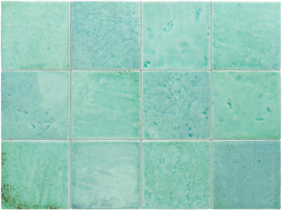 Meora | 4"x4" Ceramic Handmade Look Crackle Wall Tile