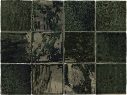 Meora | 4"x4" Ceramic Handmade Look Crackle Wall Tile