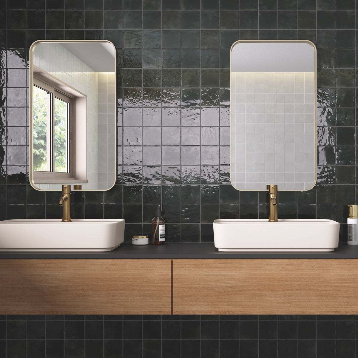 Meora | 4"x4" Ceramic Handmade Look Crackle Wall Tile