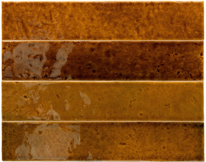 Meora | 2.5"x13" Ceramic Handmade Look Crackle Wall Tile