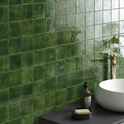 Meora | 4"x4" Ceramic Handmade Look Crackle Wall Tile