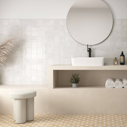 Meora | 4"x4" Ceramic Handmade Look Crackle Wall Tile