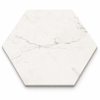 Sophia Hexagons | 8"x9" Porcelain Marble Look Floor & Wall Tile