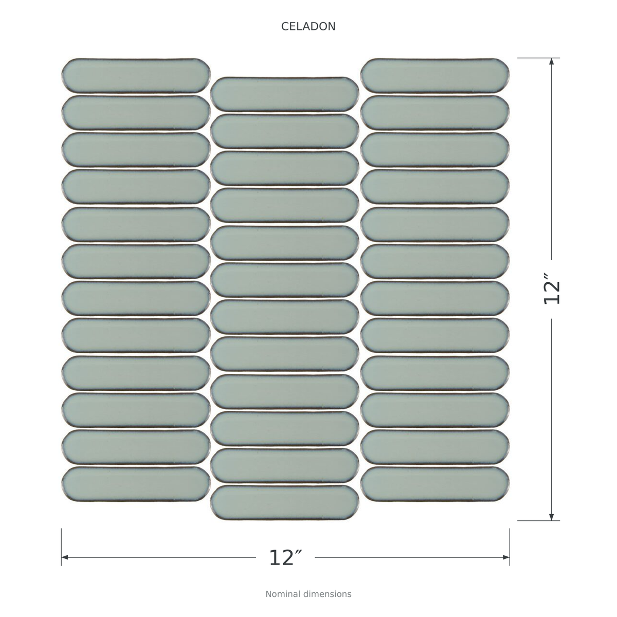 Stream | 1"x4" Porcelain Elongated Oval Mosaic Tile