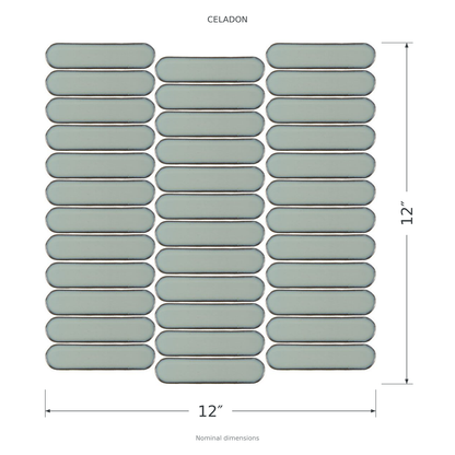 Stream | 1"x4" Porcelain Elongated Oval Mosaic Tile