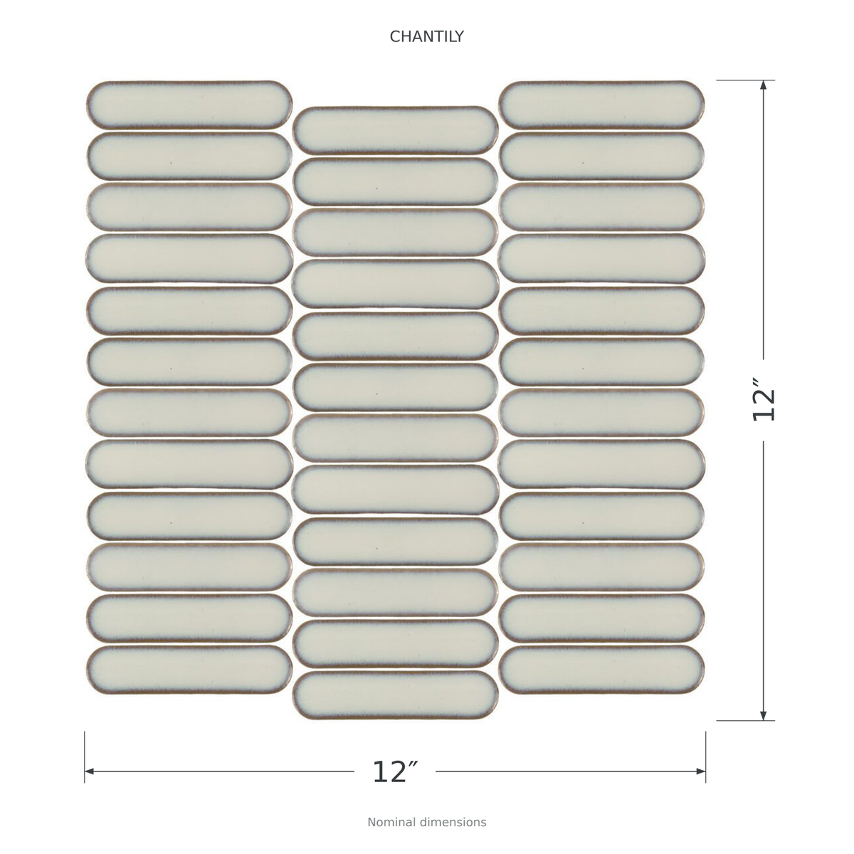 Stream | 1"x4" Porcelain Elongated Oval Mosaic Tile