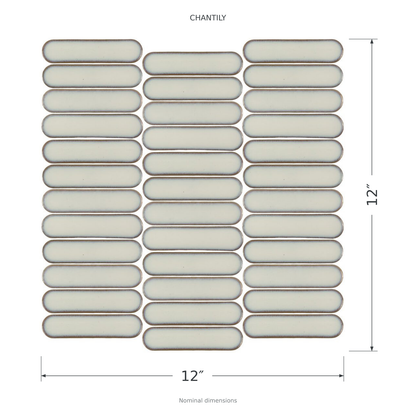 Stream | 1"x4" Porcelain Elongated Oval Mosaic Tile