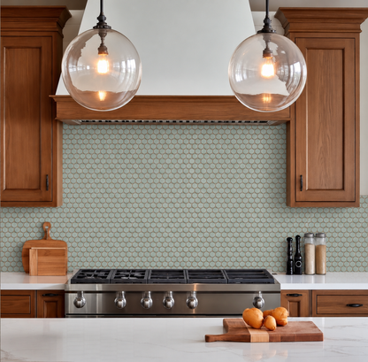 Stream | 1.25" Porcelain Penny Round Mosaic Tile