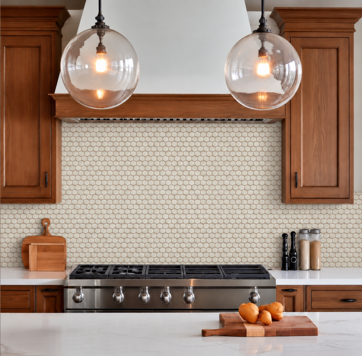 Stream | 1.25" Porcelain Penny Round Mosaic Tile