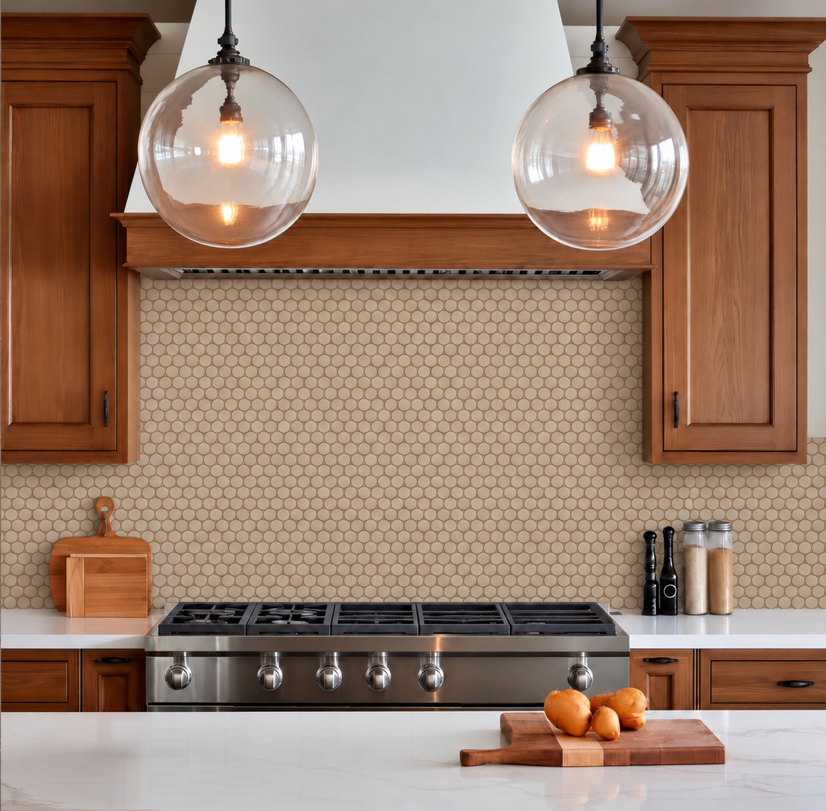 Stream | 1.25" Porcelain Penny Round Mosaic Tile
