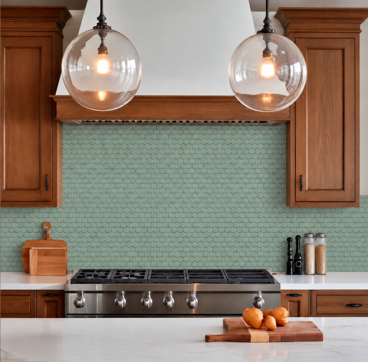 Stream | 1.25" Porcelain Penny Round Mosaic Tile