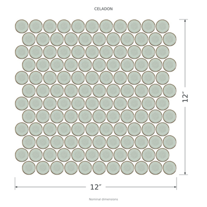 Stream | 1.25" Porcelain Penny Round Mosaic Tile