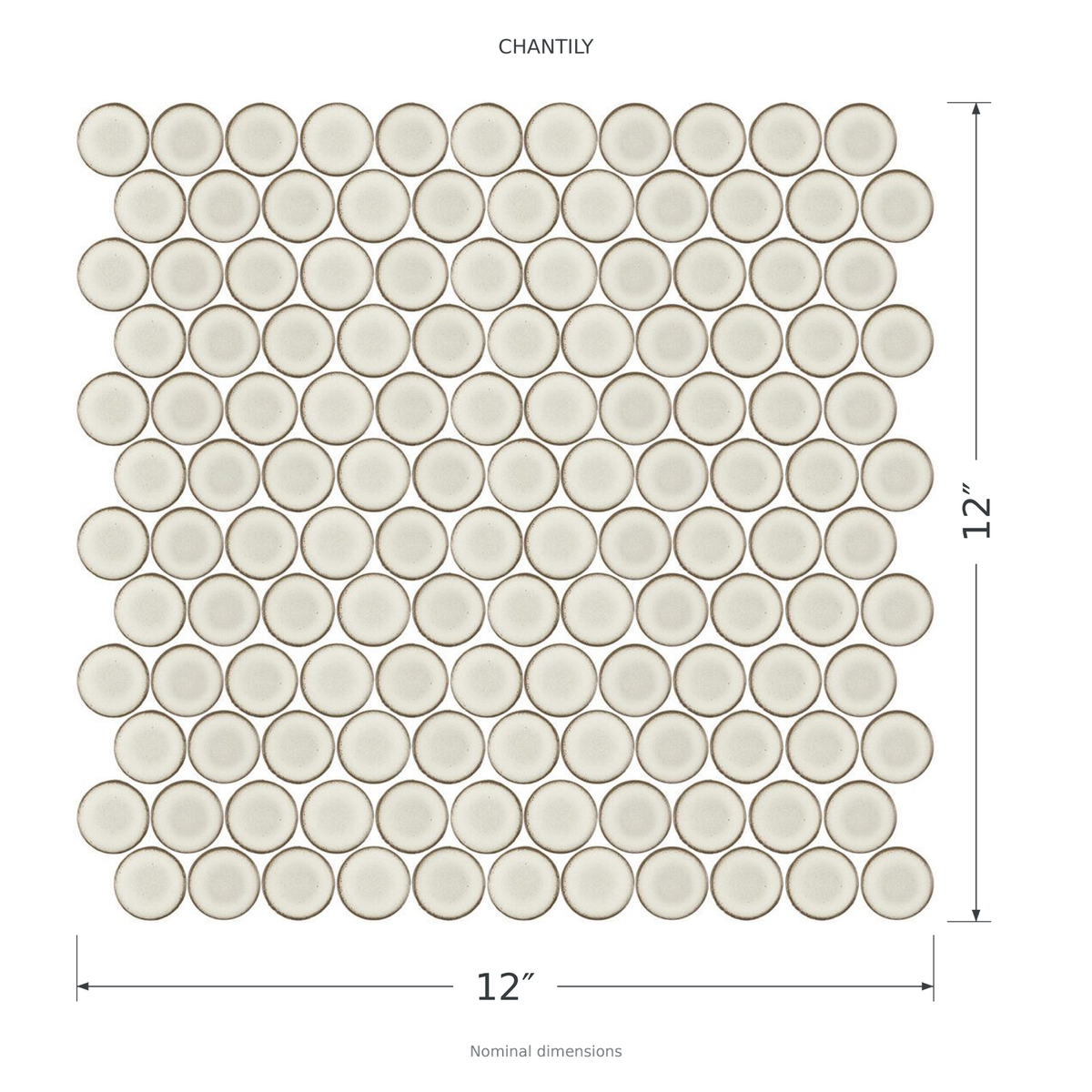 Stream | 1.25" Porcelain Penny Round Mosaic Tile