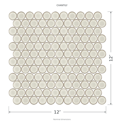 Stream | 1.25" Porcelain Penny Round Mosaic Tile