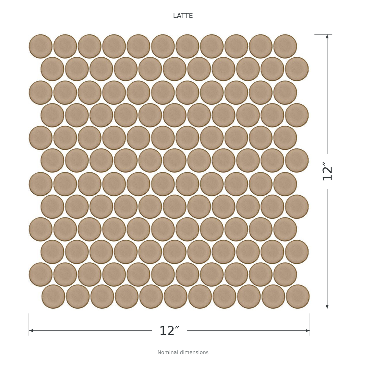 Stream | 1.25" Porcelain Penny Round Mosaic Tile