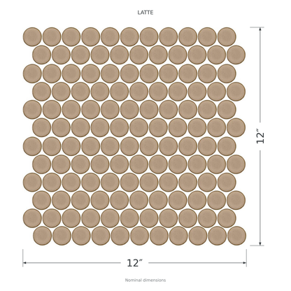 Stream | 1.25" Porcelain Penny Round Mosaic Tile