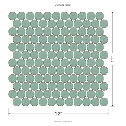 Stream | 1.25" Porcelain Penny Round Mosaic Tile