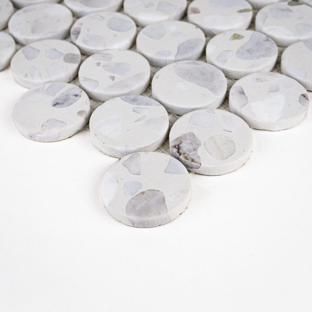 Terrazzo Living | 2" Penny Terrazzo Mosaic Floor & Wall Tile