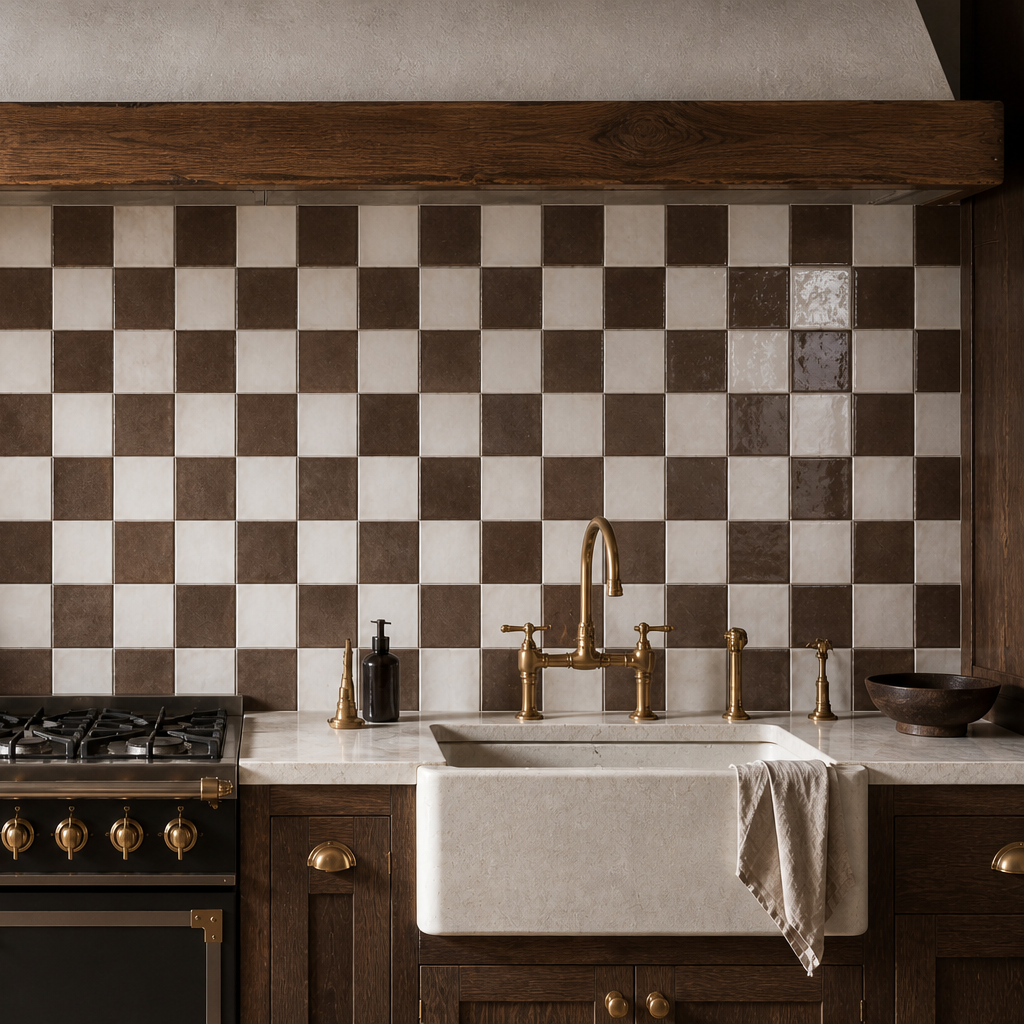 Bohemian Checker | 4"x4" Porcelain Checkerboard Wall Tile