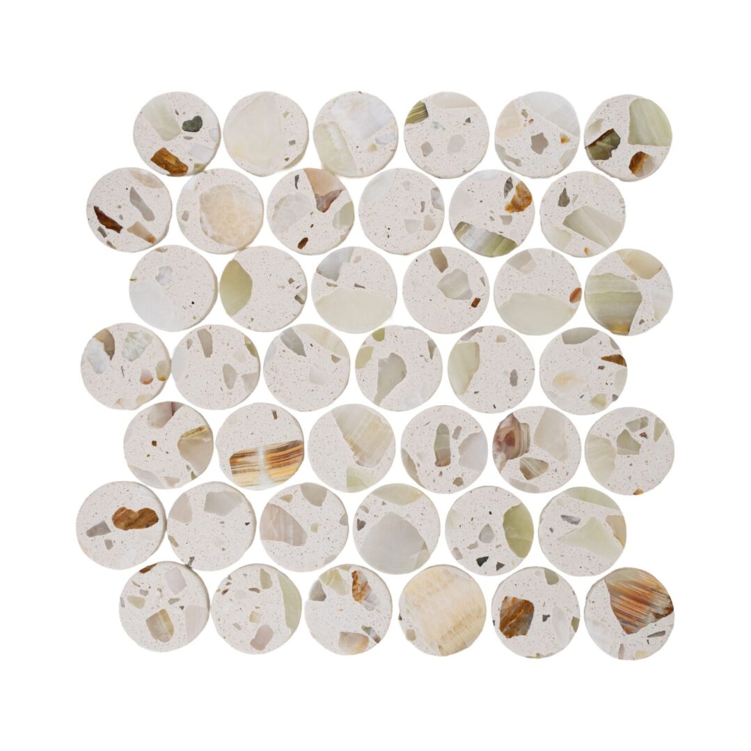Terrazzo Living | 2" Penny Terrazzo Mosaic Floor & Wall Tile